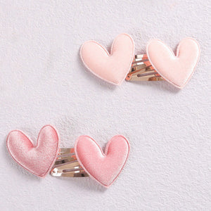 Velvet Heart Snap Clips