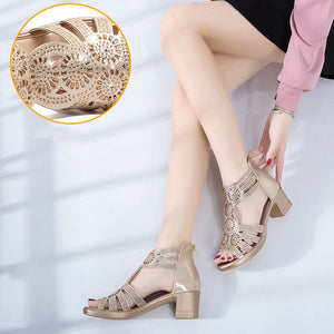 Women's Fashion Sandals With Back Zipper