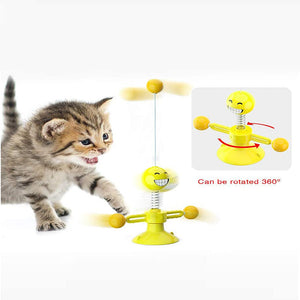 Spring Human Turn Cat Toy