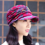 Floral Pleated Short Brim Cap