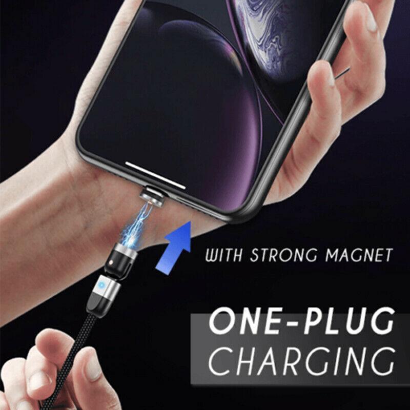 360 degree three-in-one magnetic charging cable