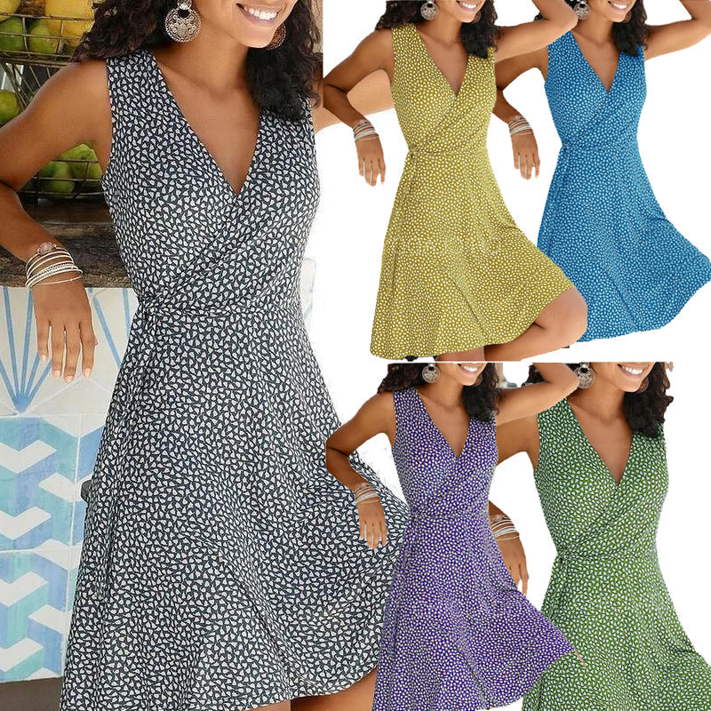 Print Sleeveless A-line Vacation Dresses