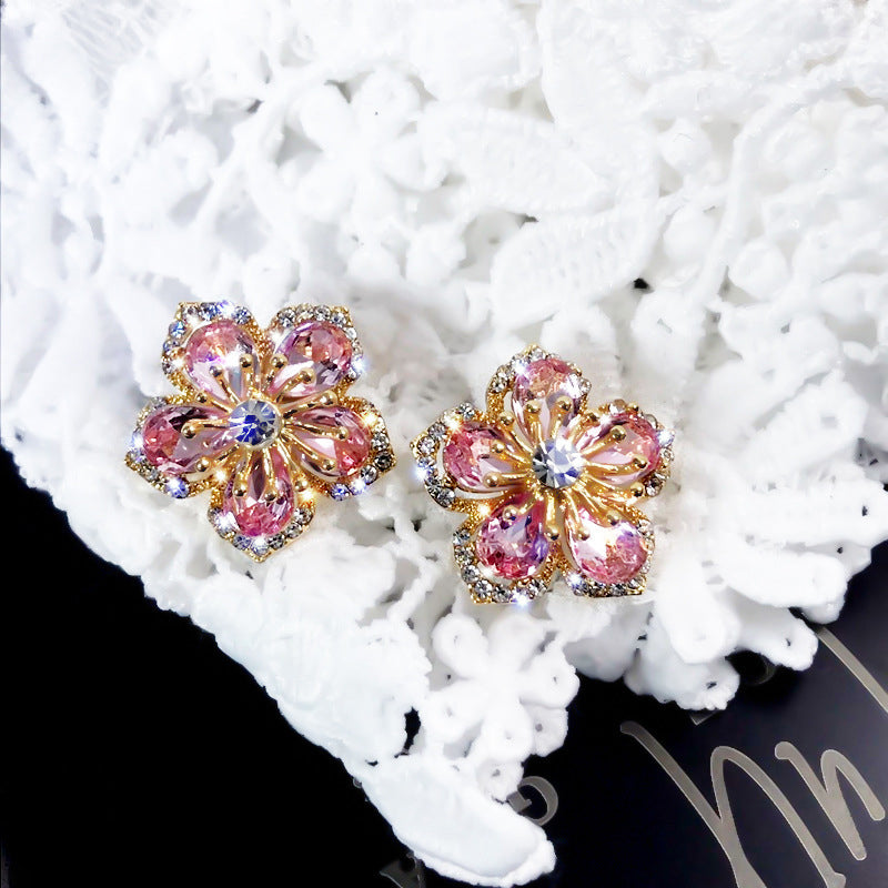 Blooming Crystal Flower Earrings