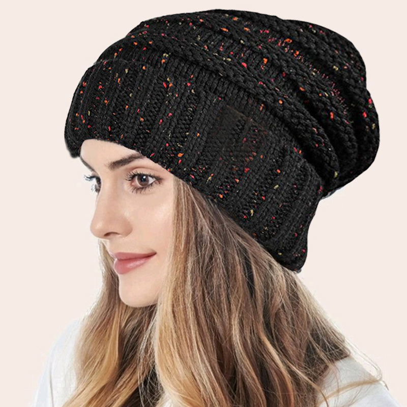 Plain Ruched Rib Knit Band Beanies