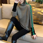 Contrast Sleeve Turtleneck