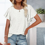 T-Shirt With Ruffle Sleeves