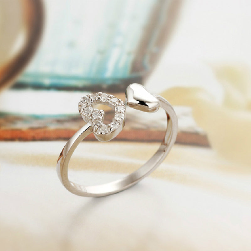 Double Heart Cutout Ring