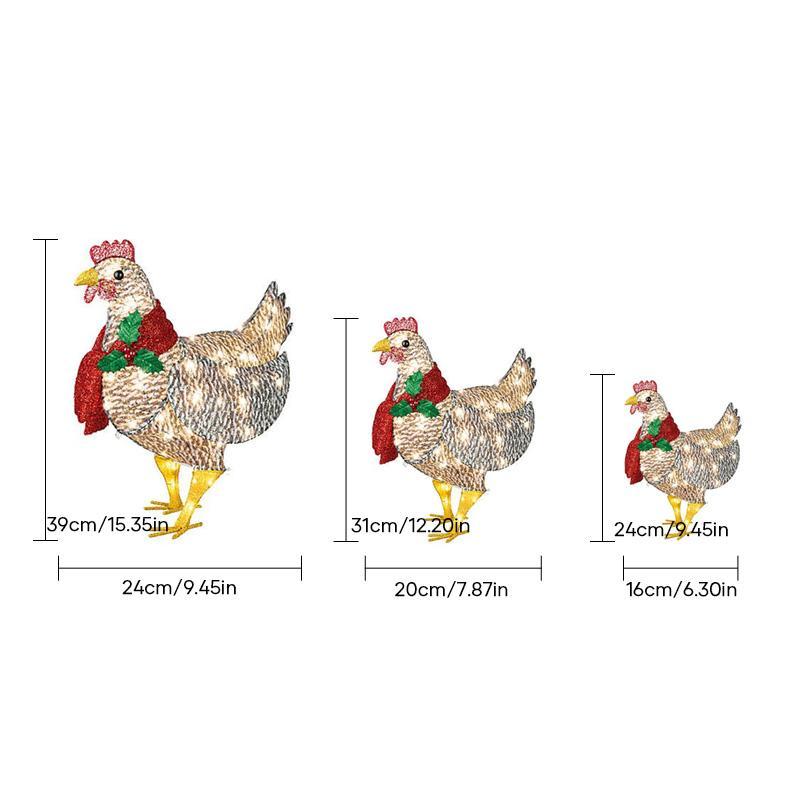 Light-Up Chicken with Scarf Holiday Decoration