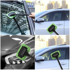 Windscreen Cleaner, with 2 reusable microfiber hood