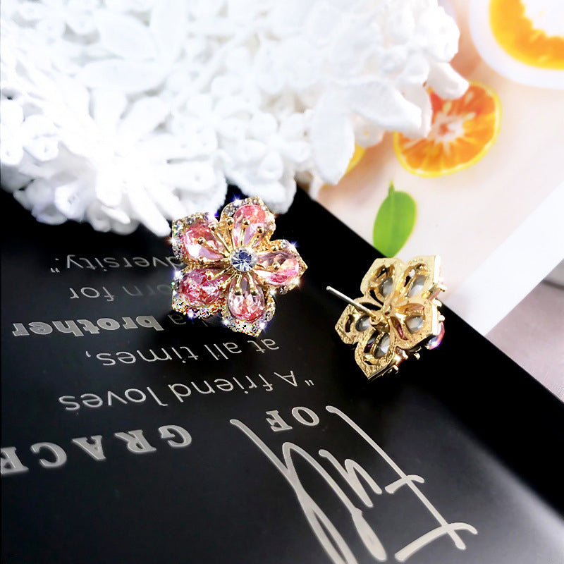 Blooming Crystal Flower Earrings