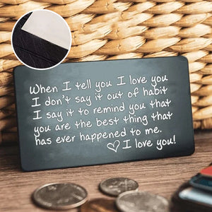 I Love You Mini Laser Engraved Wallet Card