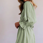 French Ruffled Lantern Sleeves Multi-wear Dress