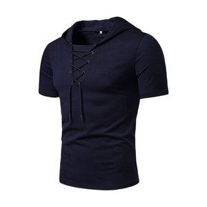 Men's casual summer drawstring t-shirt