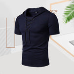 Men's casual summer drawstring t-shirt