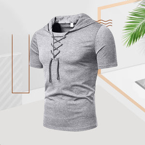 Men's casual summer drawstring t-shirt