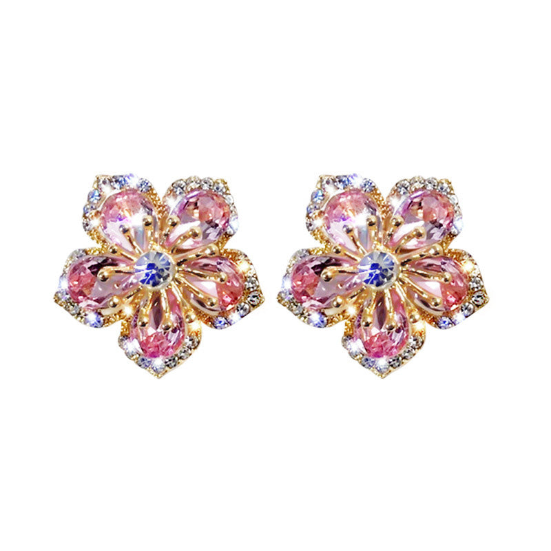 Blooming Crystal Flower Earrings