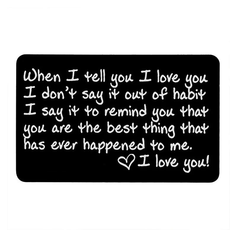 I Love You Mini Laser Engraved Wallet Card