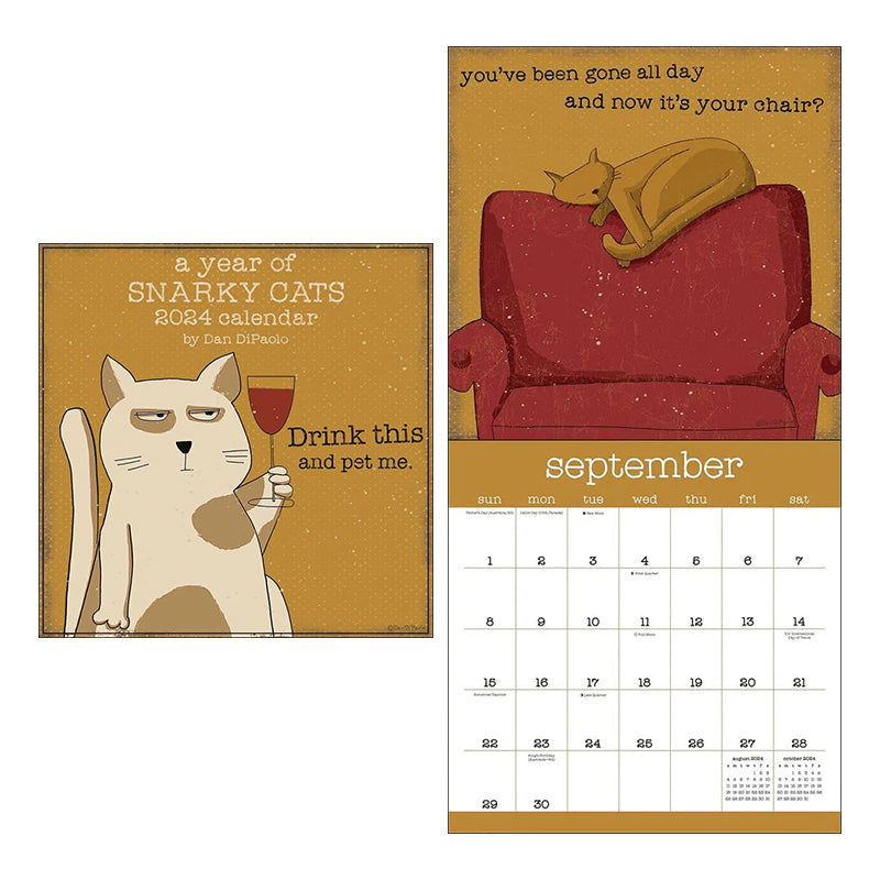 A Year of Snarky Cats 2024 Wall Calendar urdreamlife